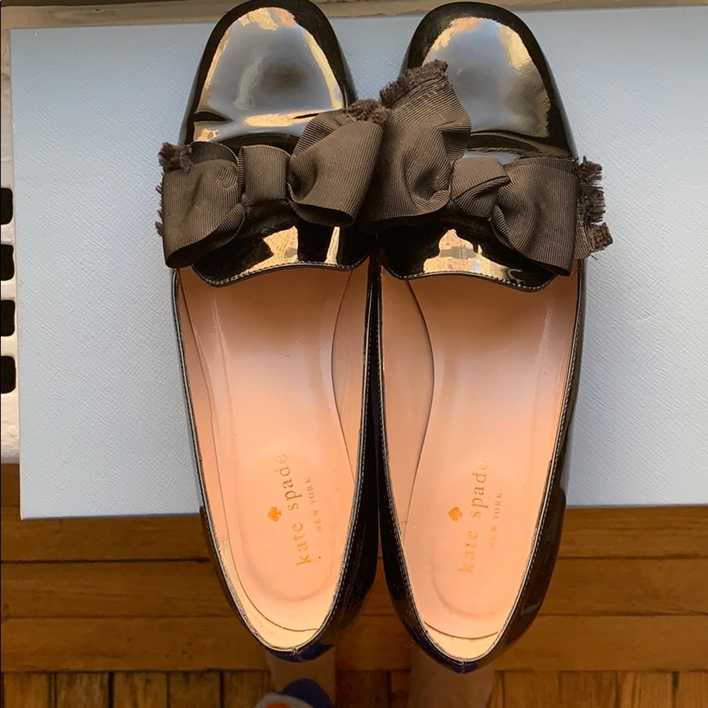 Black patent Kate Spade Gino Bow Flats